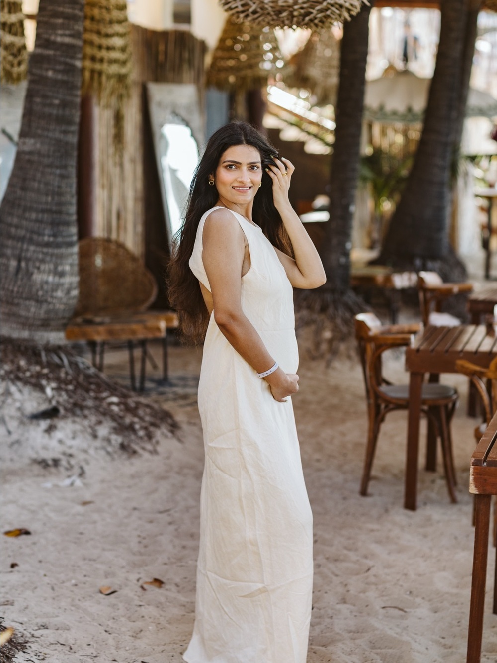 DISSH - MERCURY BUTTERMILK LINEN MIDI DRESS